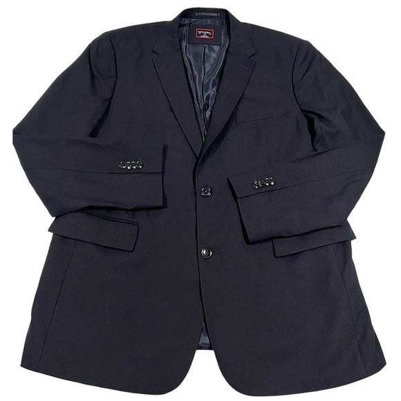UNTUCKit Men's 44R Navy 100% Wool Two Button Blazer Jacket